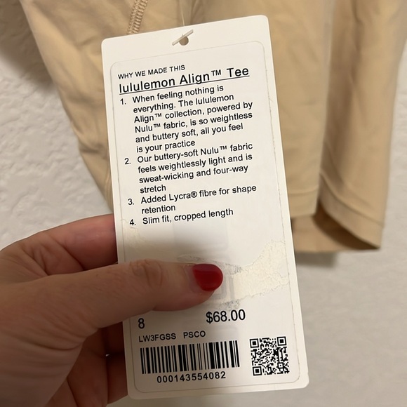 🆕 lululemon Align Tee Size 8 - Picture 4 of 4